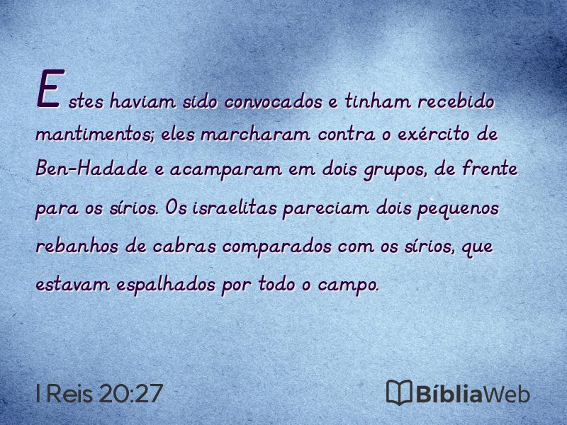I Reis 20:27 em imagem para compartilhar