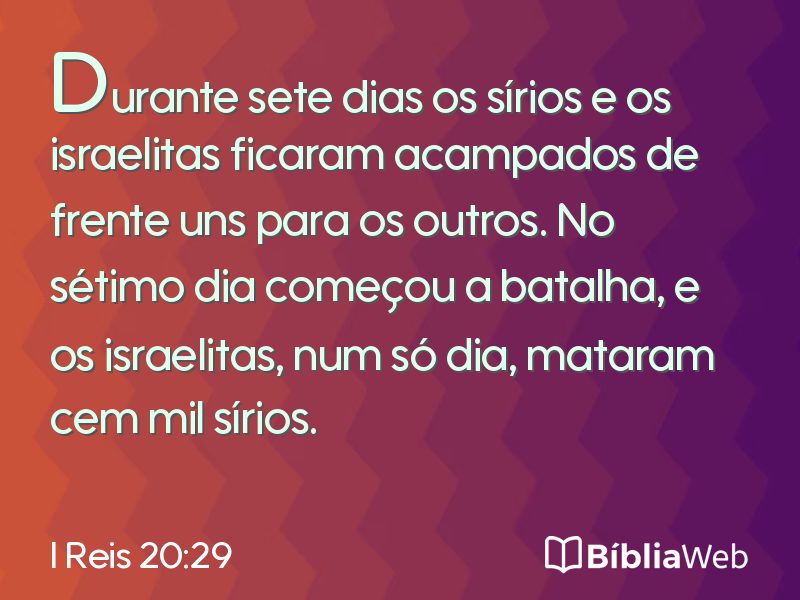 I Reis 20:29 em imagem para compartilhar