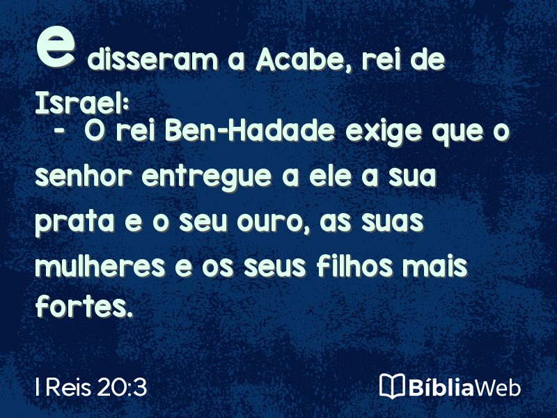 I Reis 20:3 em imagem para compartilhar