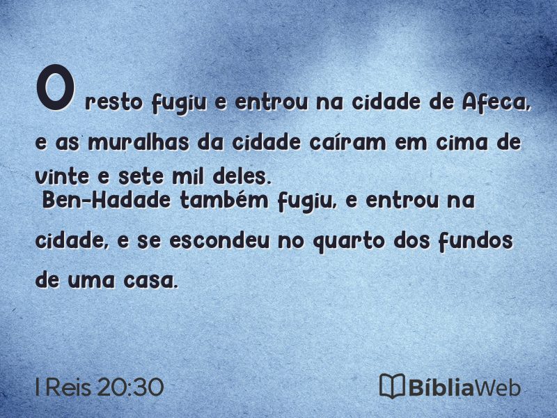I Reis 20:30 em imagem para compartilhar