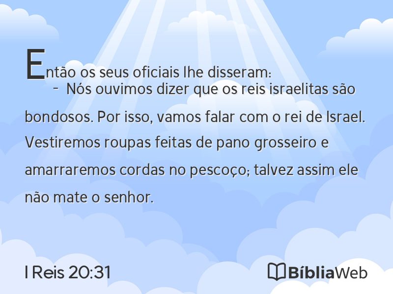 I Reis 20:31 em imagem para compartilhar
