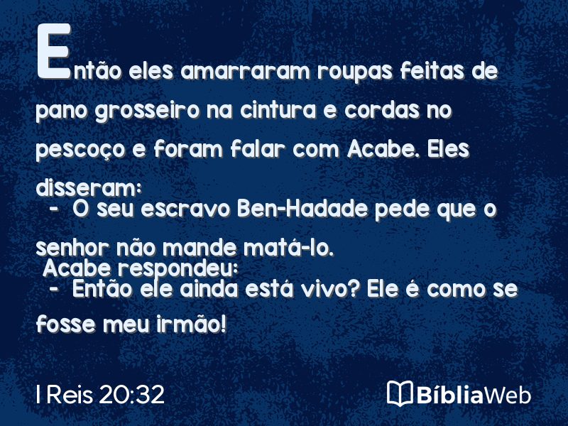 I Reis 20:32 em imagem para compartilhar