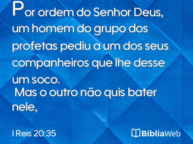 I Reis 20:35 em imagem para compartilhar