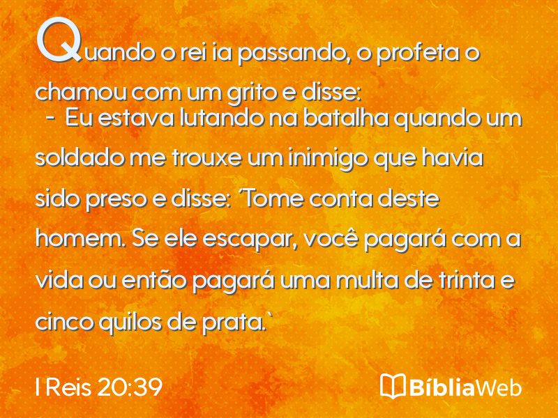 I Reis 20:39 em imagem para compartilhar