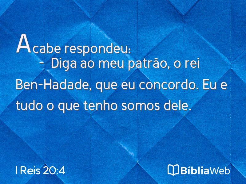I Reis 20:4 em imagem para compartilhar