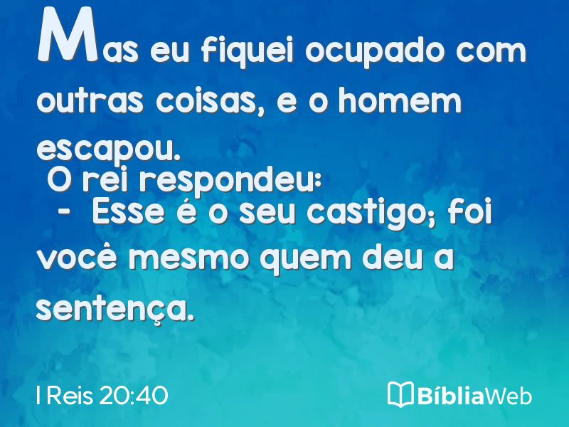 I Reis 20:40 em imagem para compartilhar