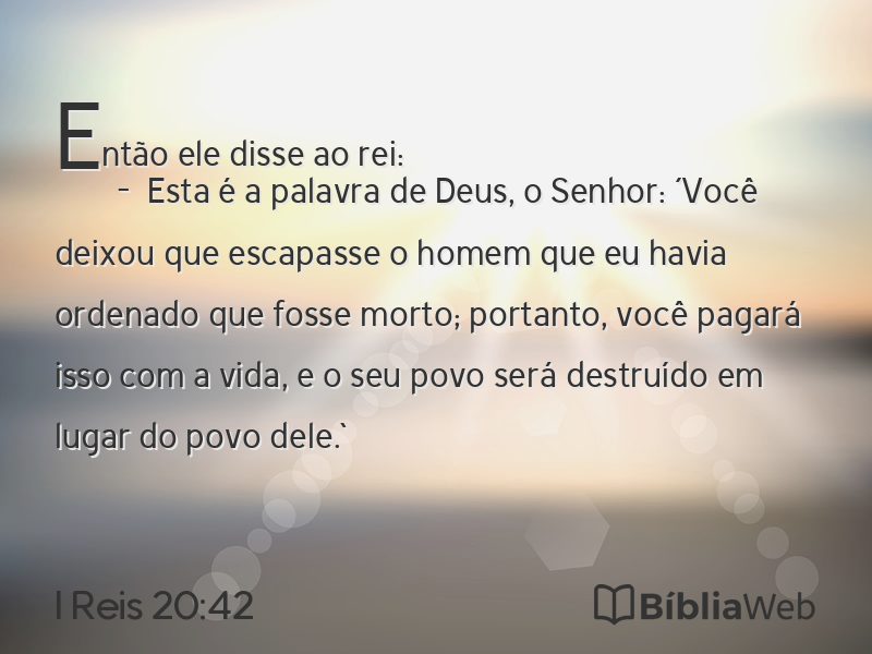 I Reis 20:42 em imagem para compartilhar
