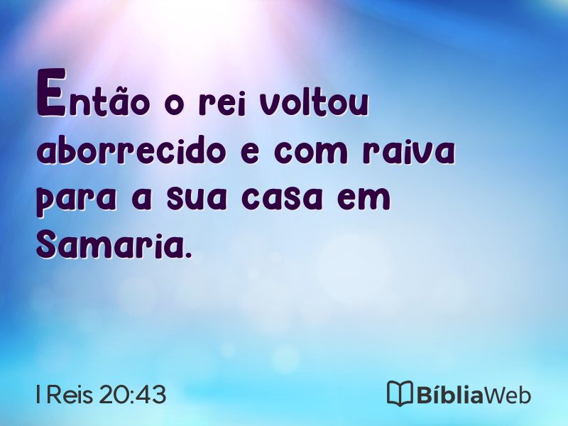 I Reis 20:43 em imagem para compartilhar