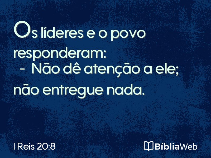 I Reis 20:8 em imagem para compartilhar