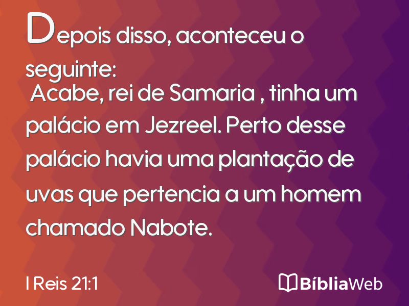 I Reis 21:1 em imagem para compartilhar