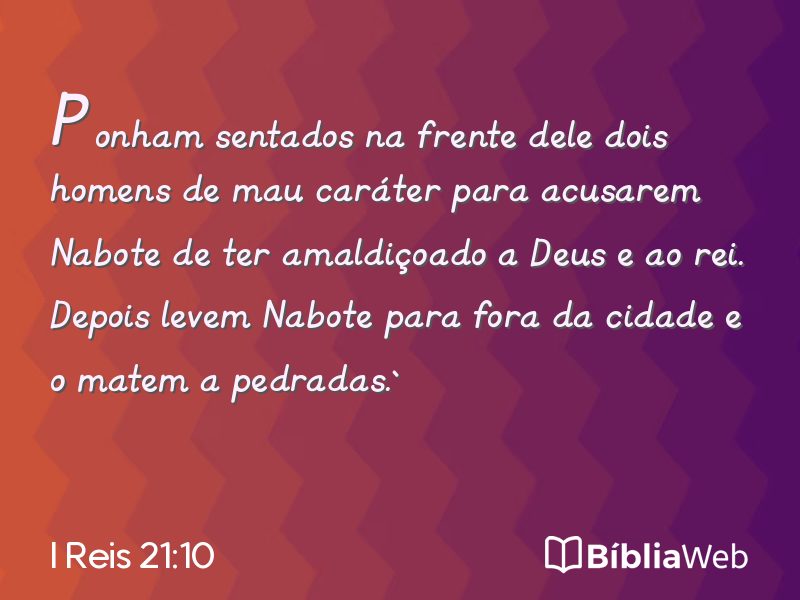 I Reis 21:10 em imagem para compartilhar