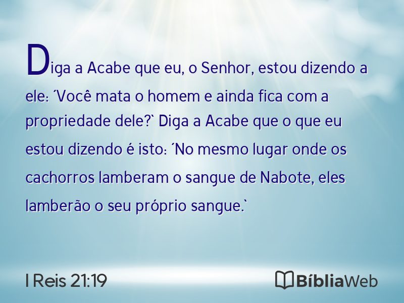 I Reis 21:19 em imagem para compartilhar