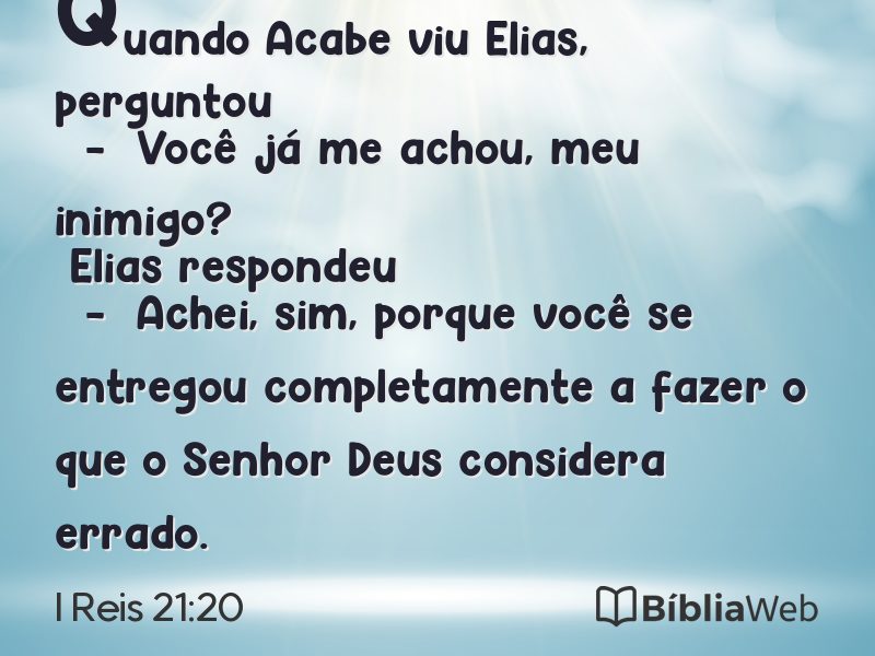 I Reis 21:20 em imagem para compartilhar