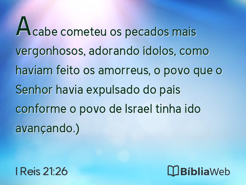 I Reis 21:26 em imagem para compartilhar