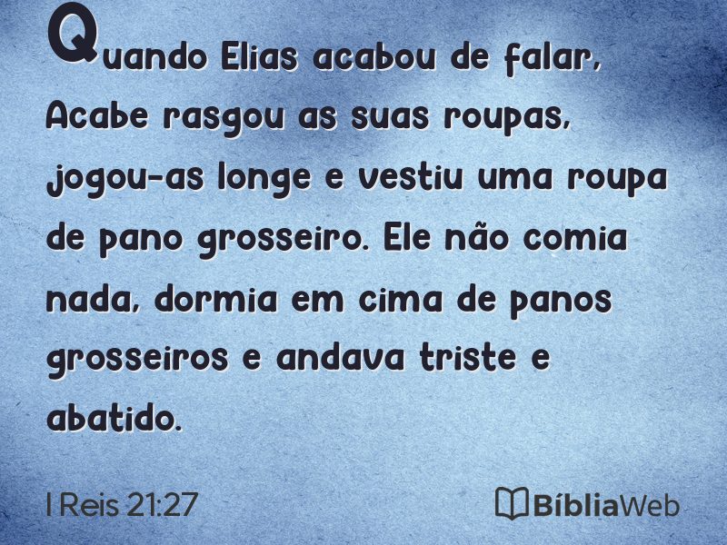 I Reis 21:27 em imagem para compartilhar
