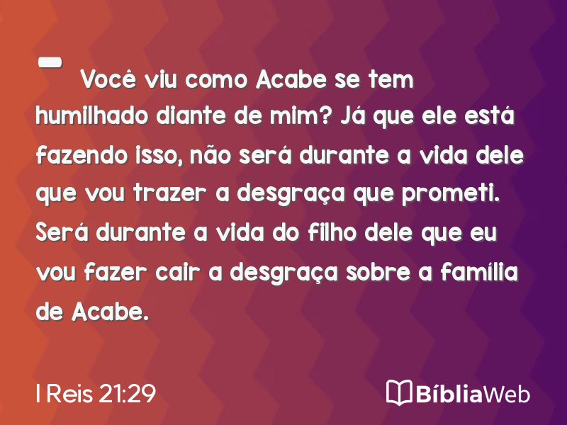 I Reis 21:29 em imagem para compartilhar