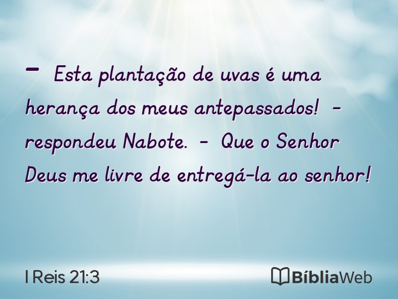 I Reis 21:3 em imagem para compartilhar