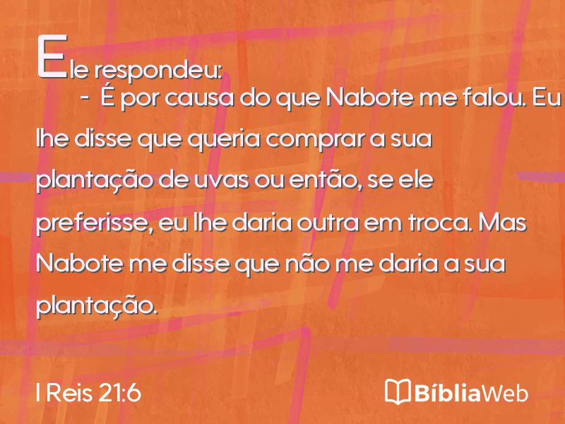 I Reis 21:6 em imagem para compartilhar