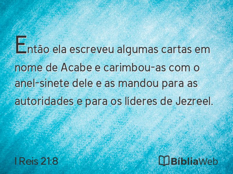 I Reis 21:8 em imagem para compartilhar