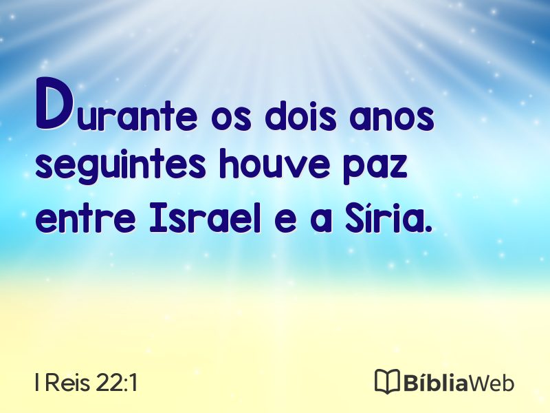 I Reis 22:1 em imagem para compartilhar