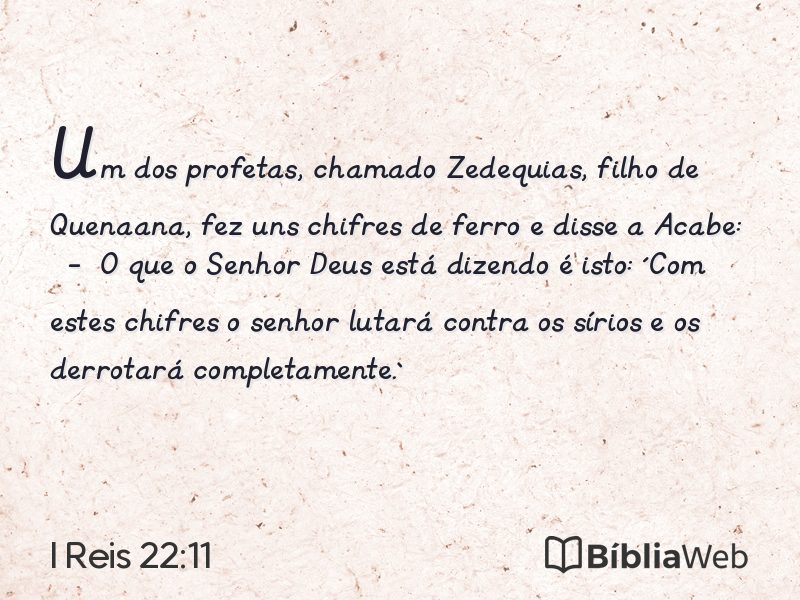I Reis 22:11 em imagem para compartilhar