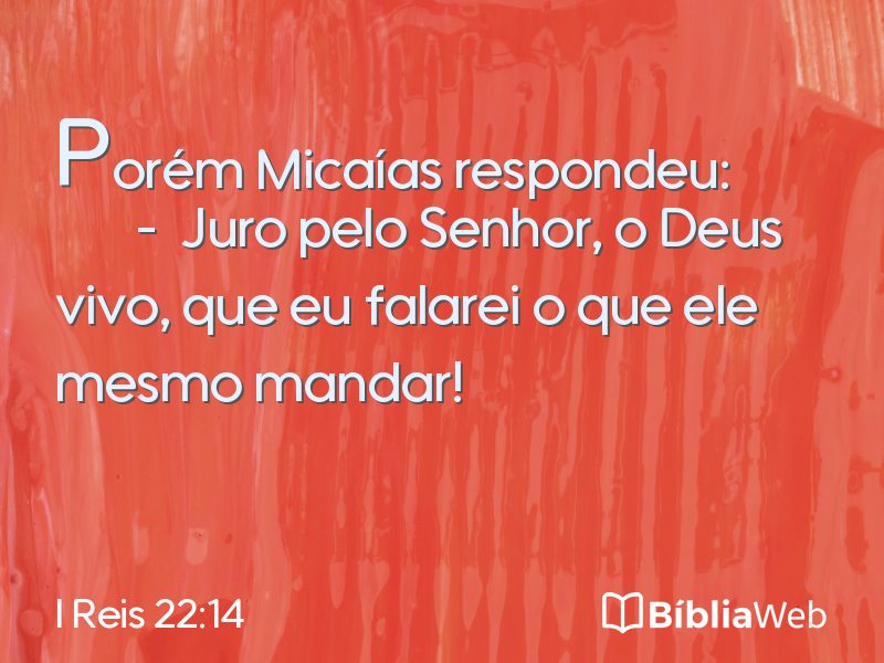 I Reis 22:14 em imagem para compartilhar