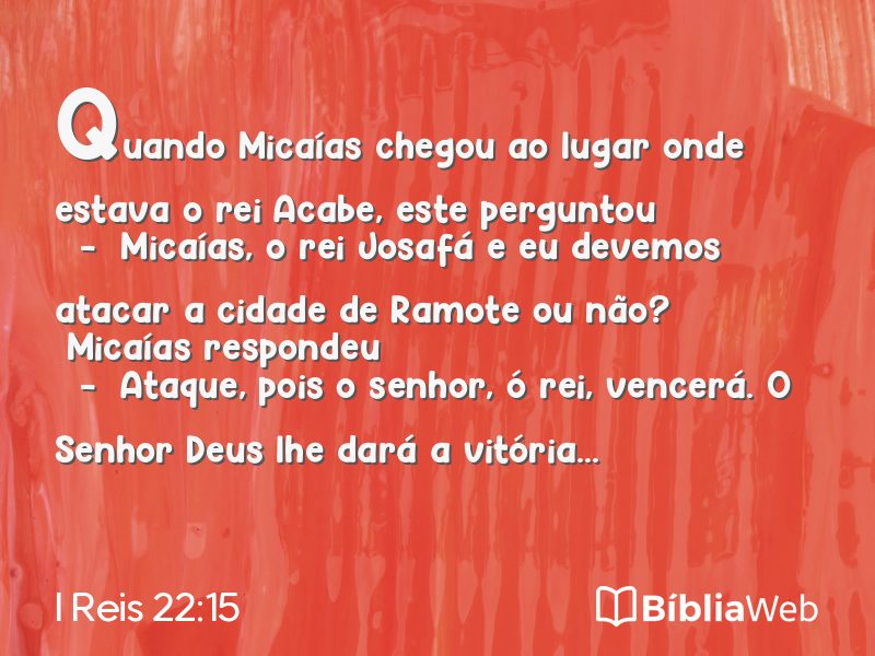 I Reis 22:15 em imagem para compartilhar