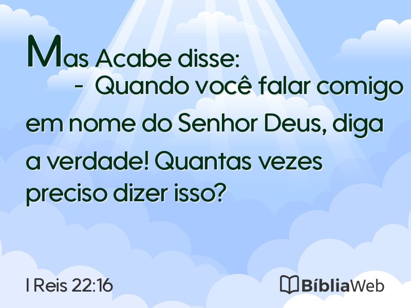 I Reis 22:16 em imagem para compartilhar