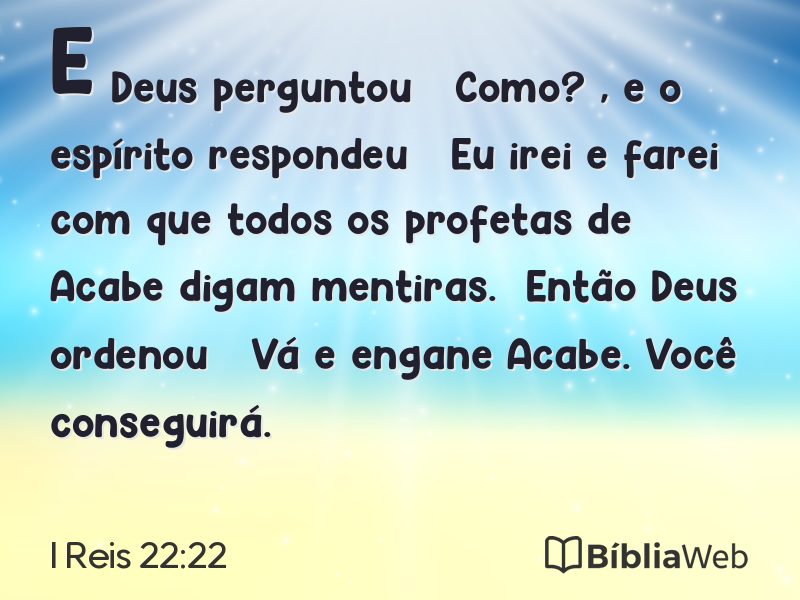 I Reis 22:22 em imagem para compartilhar