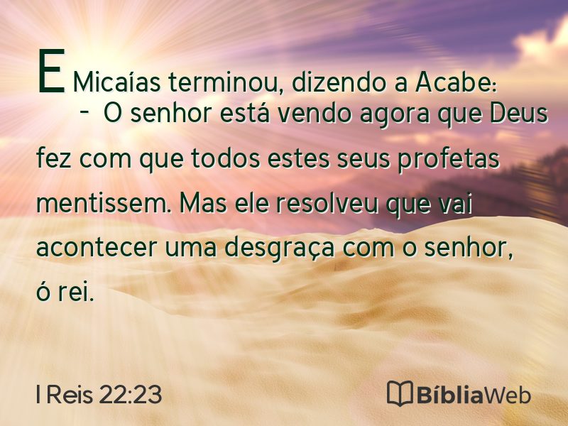 I Reis 22:23 em imagem para compartilhar