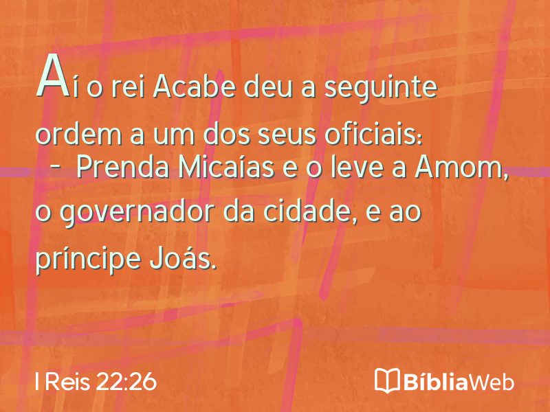 I Reis 22:26 em imagem para compartilhar