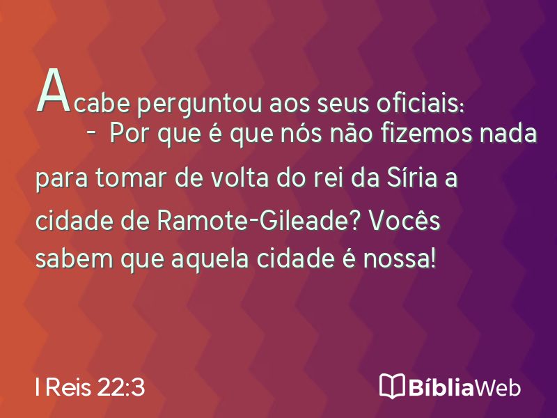 I Reis 22:3 em imagem para compartilhar
