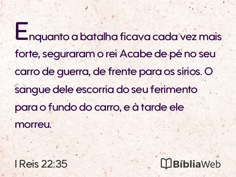 I Reis 22:35 em imagem para compartilhar
