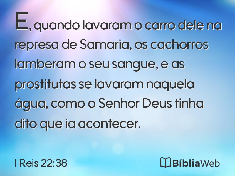 I Reis 22:38 em imagem para compartilhar