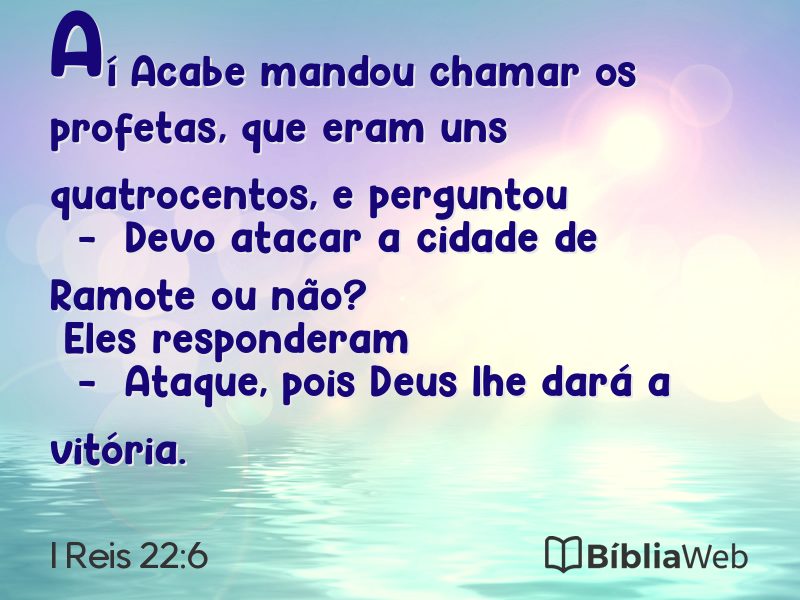 I Reis 22:6 em imagem para compartilhar