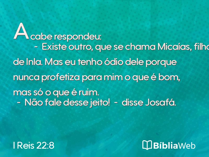 I Reis 22:8 em imagem para compartilhar