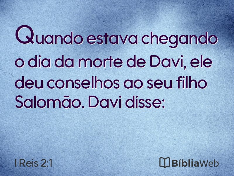 I Reis 2:1 em imagem para compartilhar