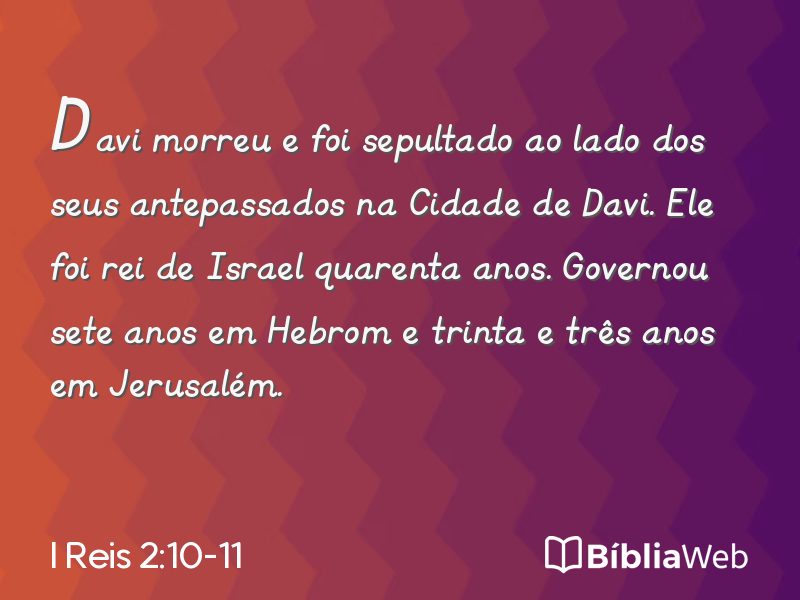 I Reis 2:10-11 em imagem para compartilhar