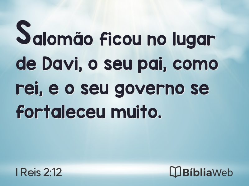 I Reis 2:12 em imagem para compartilhar