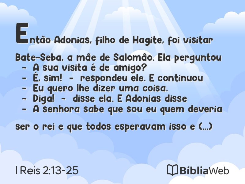 I Reis 2:13-25 em imagem para compartilhar