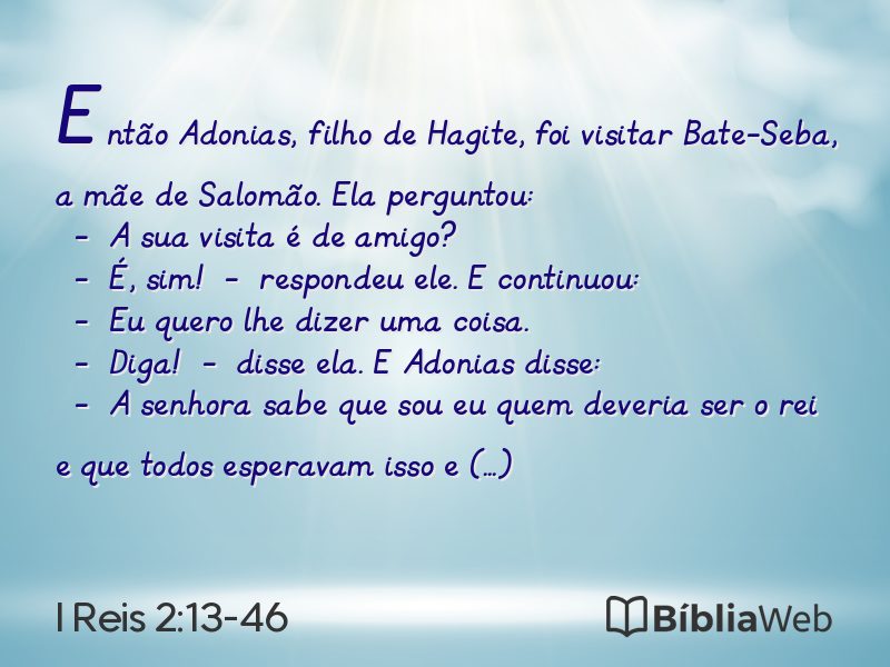 I Reis 2:13-46 em imagem para compartilhar