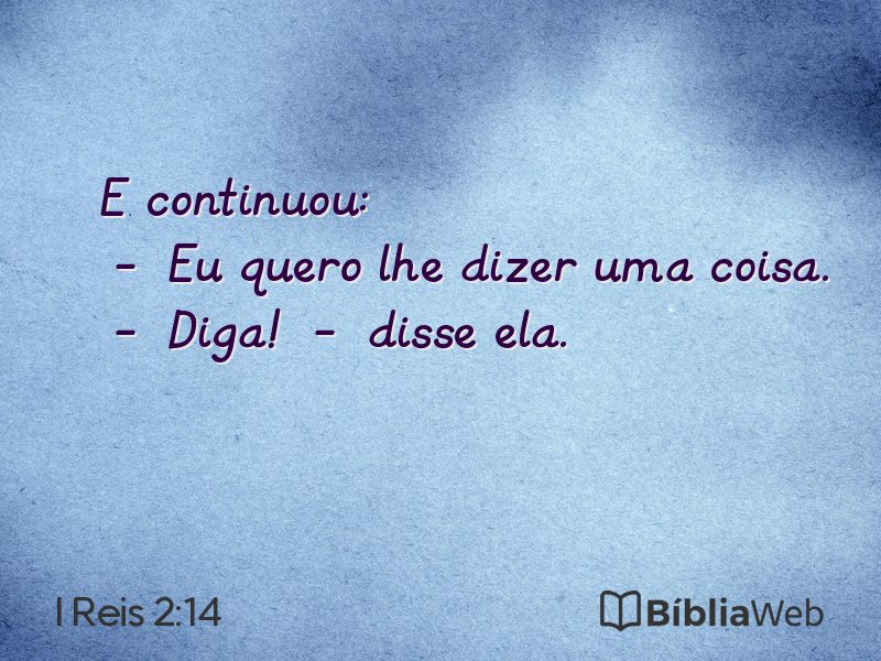 I Reis 2:14 em imagem para compartilhar
