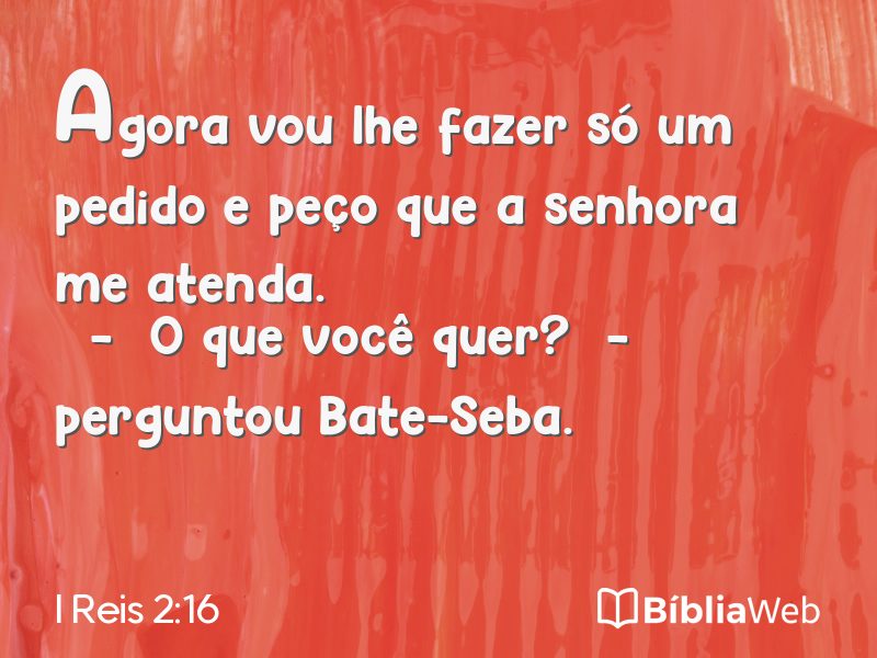 I Reis 2:16 em imagem para compartilhar