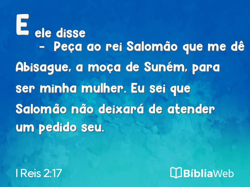 I Reis 2:17 em imagem para compartilhar