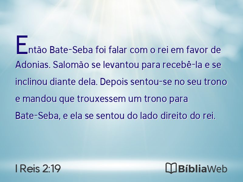 I Reis 2:19 em imagem para compartilhar