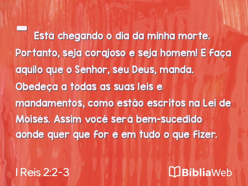 I Reis 2:2-3 em imagem para compartilhar