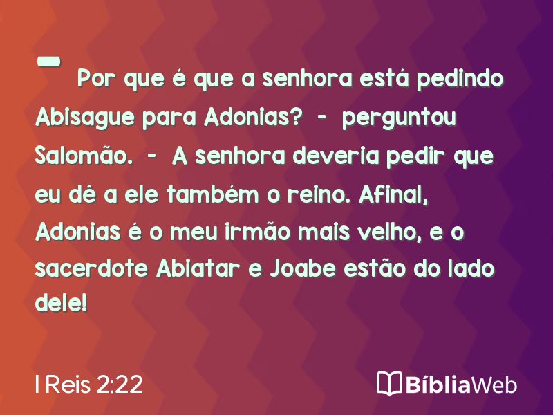 I Reis 2:22 em imagem para compartilhar
