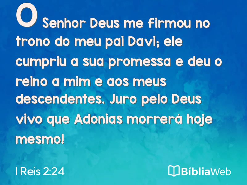 I Reis 2:24 em imagem para compartilhar
