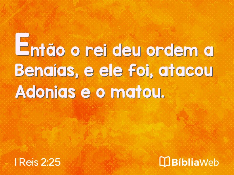 I Reis 2:25 em imagem para compartilhar