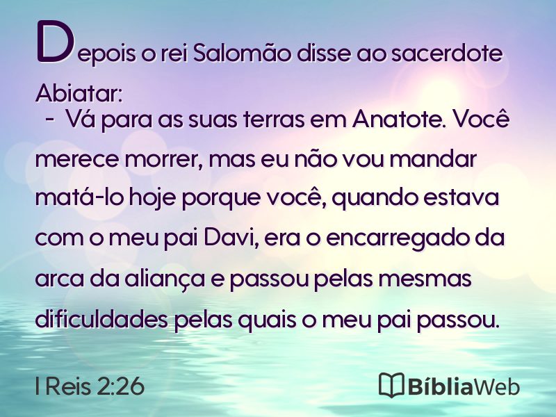I Reis 2:26 em imagem para compartilhar
